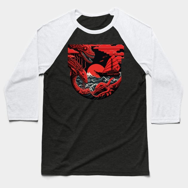 red dragon Baseball T-Shirt by rocknerd